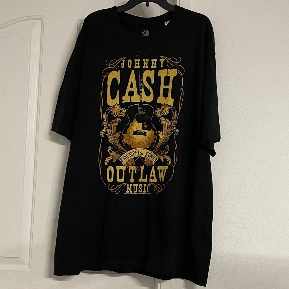 Zion Rootswear Johnny Cash Black and Gold Tee